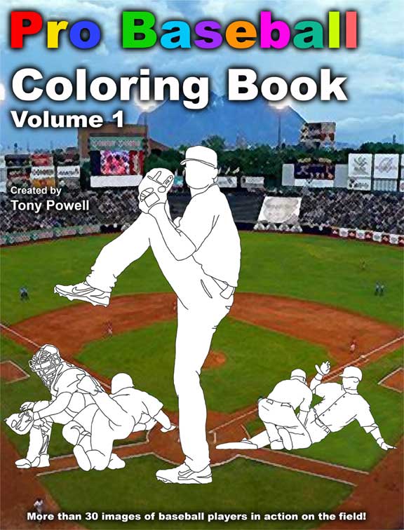 Pro Baseball Coloring Book by Tony Powell