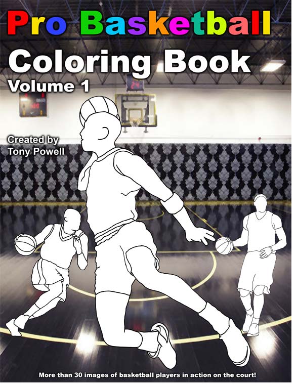 Pro Basketball Coloring Book by Tony Powell